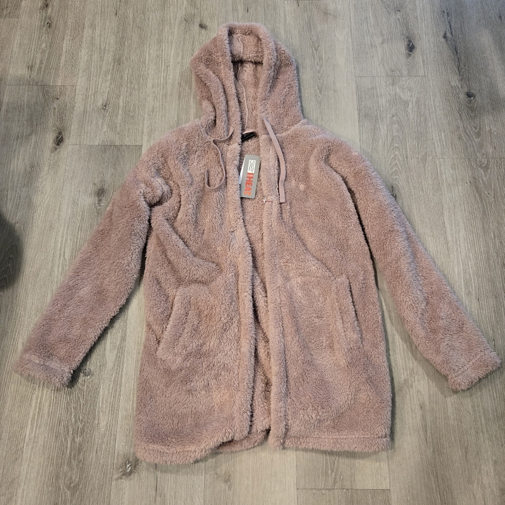 32 Degrees Womens Sherpa Hooded Open Cardigan Size XS NWT - Picture 2 of 6